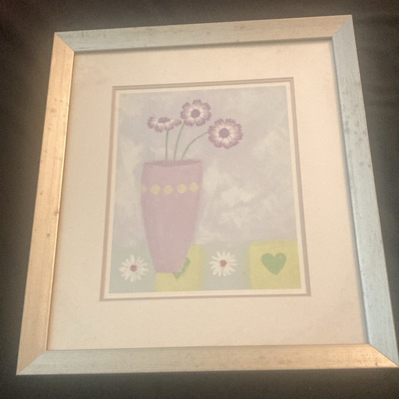 New - 4 Delightful Dais Flower Wood Framed Pictures - Picture 2 of 12